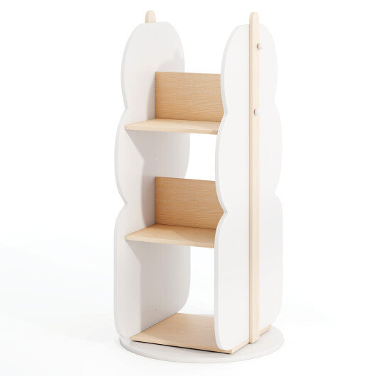 360 Kid's Rotating Bookshelf Toy Storage Organizer with 5 Shelves-White W2B