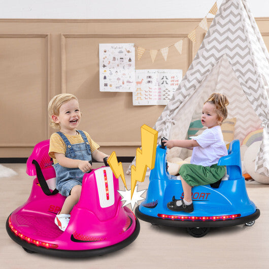 12V Kids Ride On Bumper Car with Remote Control Lights and Music-Red W2B