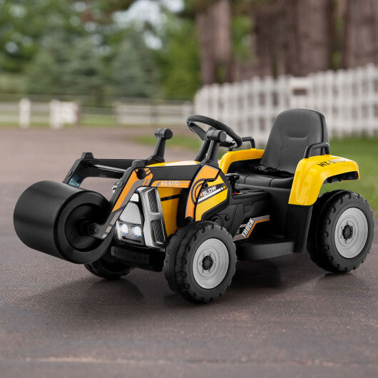 12V Kids Ride on Road Roller with 2.4G Remote Control-Yellow W2B