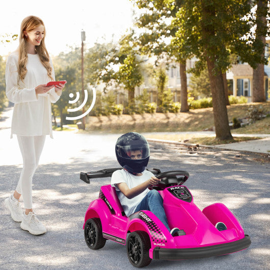 6V Kids Ride On Go Cart with Remote Control and Safety Belt-Pink
