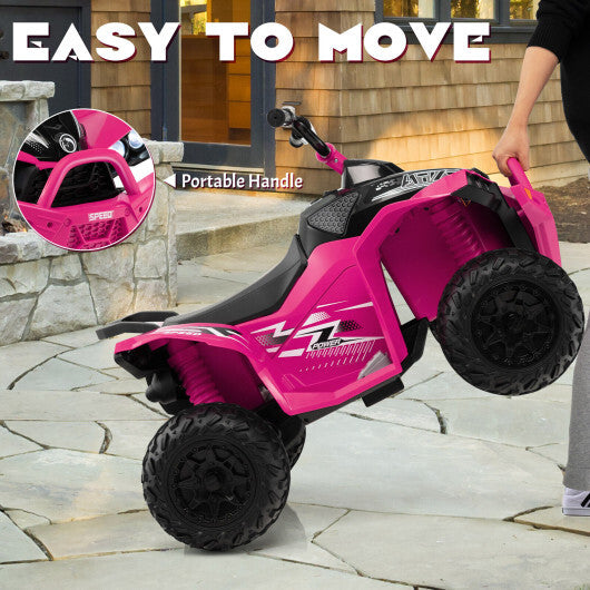 12V Kids Ride On ATV with High/Low Speed and Comfortable Seat-Pink W2B