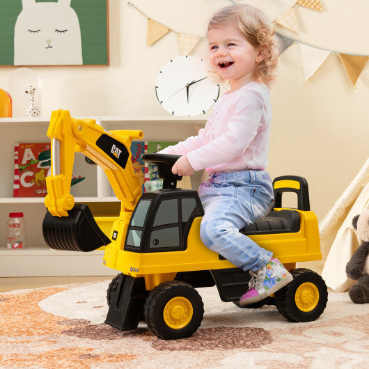 Licensed Caterpillar Kids Ride-On Digger-Yellow W2B