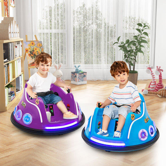 12V Electric Ride On Car with Remote Control and Flashing LED Lights-Purple W2B
