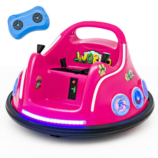 12V Electric Ride On Car with Remote Control and Flashing LED Lights-Purple W2B