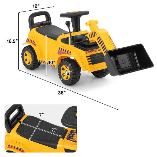 Excavator Digger Toy with Adjustable Bucket-Yellow - Color: Yellow W2B