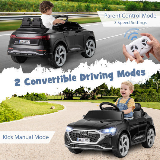 12V Kids Ride on Car Licensed Audi SQ8 with Remote Control and 3 Speeds-Black W2B
