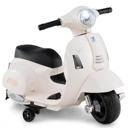 Kids Ride on Motorcycle Licensed Vespa with LED Headlight and Horn Sound-Green W2B