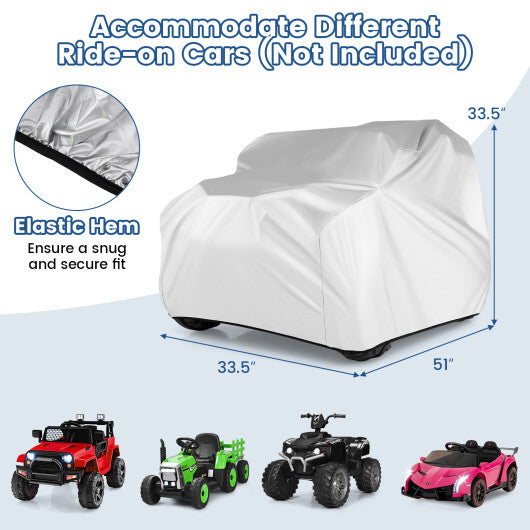 (Only Cover) Kids Car Cover for Power Ride-On Toy Car with Storage Bag W2B