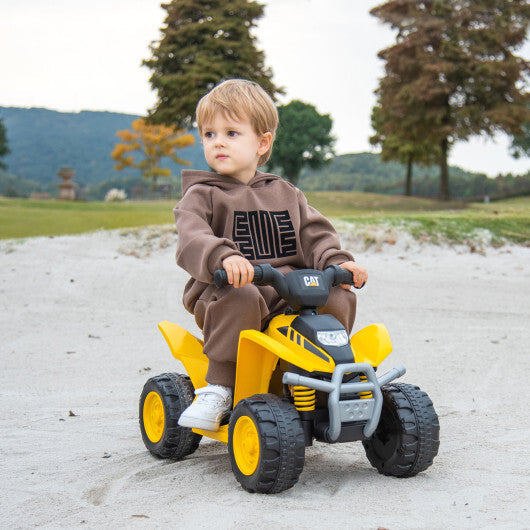 6V Kids Ride on ATV CAT-Licensed with Horn Sound for 18-36 Months Old-Yellow W2B