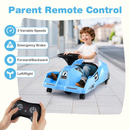 12V Electric Cleaning Go Kart with Detachable Mop and Remote Control-Blue W2B