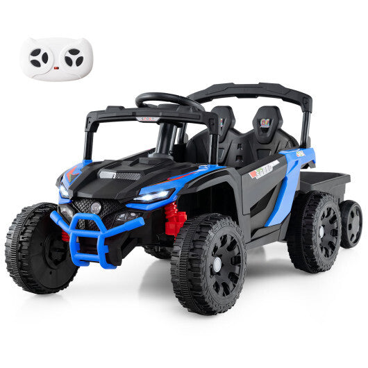 12V Battery Powered Ride On Tractor with Parent Remote Control-Black and Pink W2B