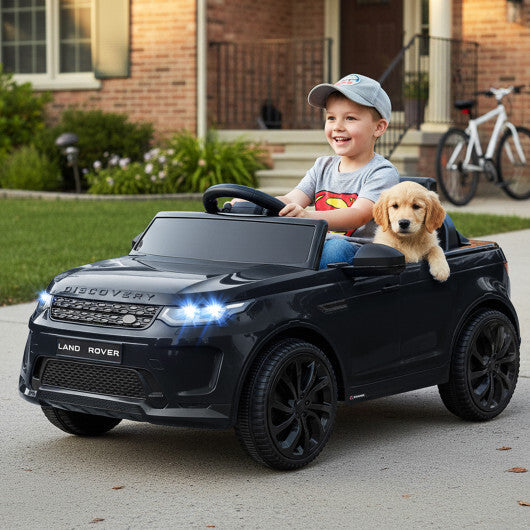Licensed Land Rover Kids Ride on Car 12V Battery Powered Kids Electric Car-Black W2B