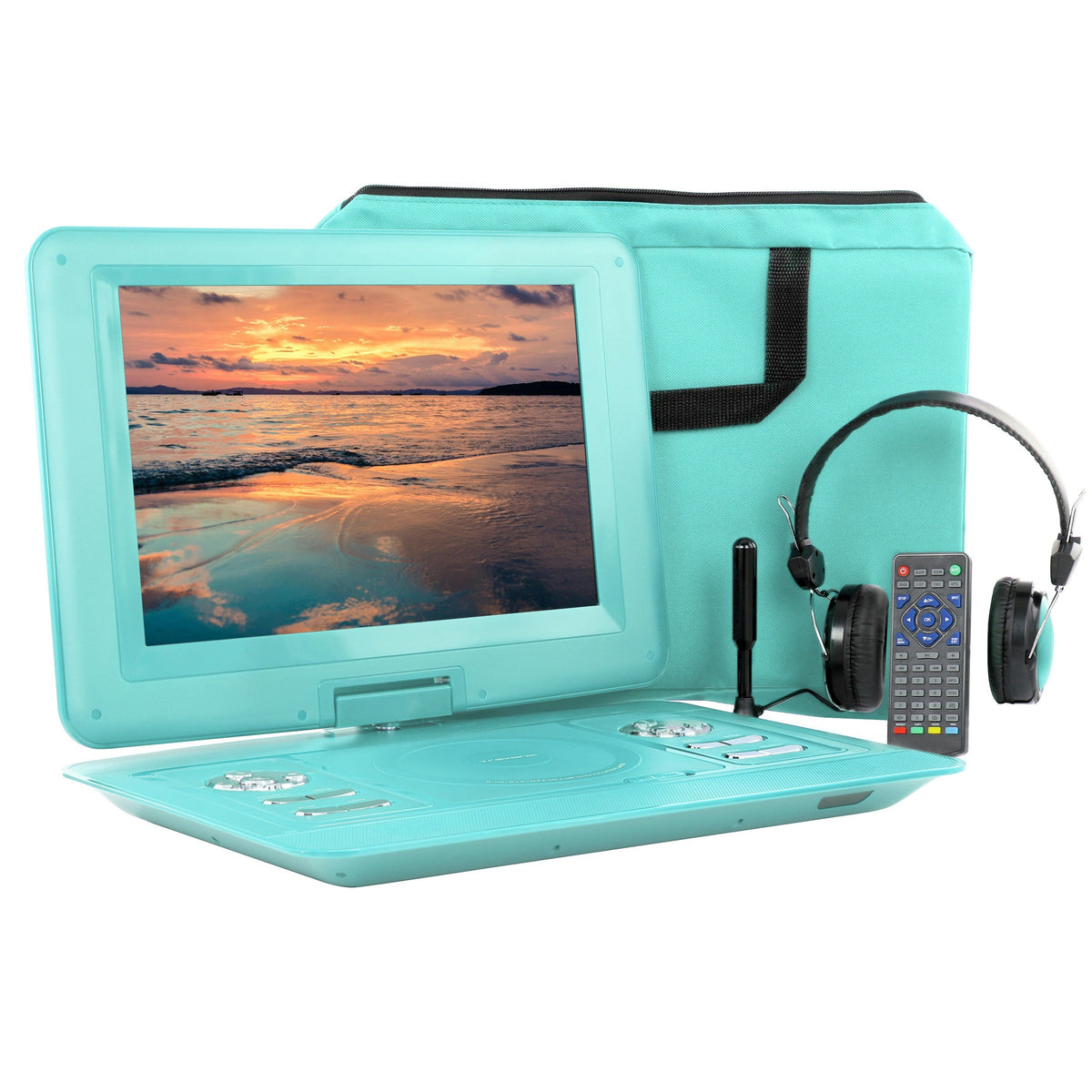 Trexonic 13.3 Inch Portable TV+DVD Player with Color TFT LED Screen and USB/HD/AV Inputs W2B