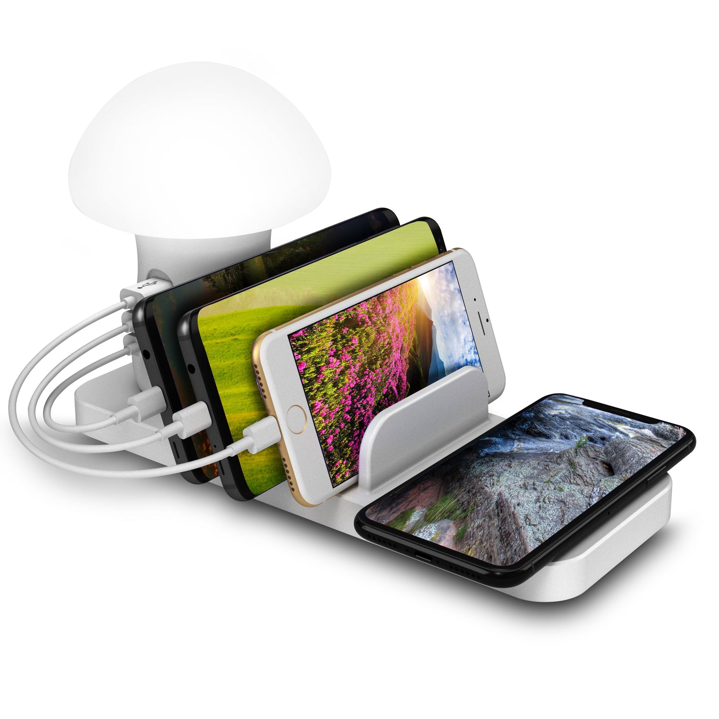 Trexonic 3-in-1 Desk Organizer with Wireless Charging Station and Reading Light W2B