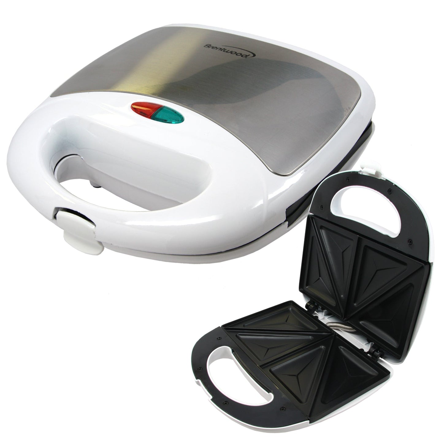 Brentwood Non Stick Compact Dual Sandwich Maker in White W2B