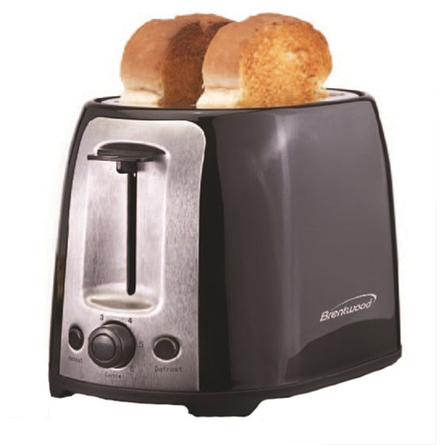 Brentwood 2 Slice Cool Touch Toaster ; Black and Stainless Steel W2B