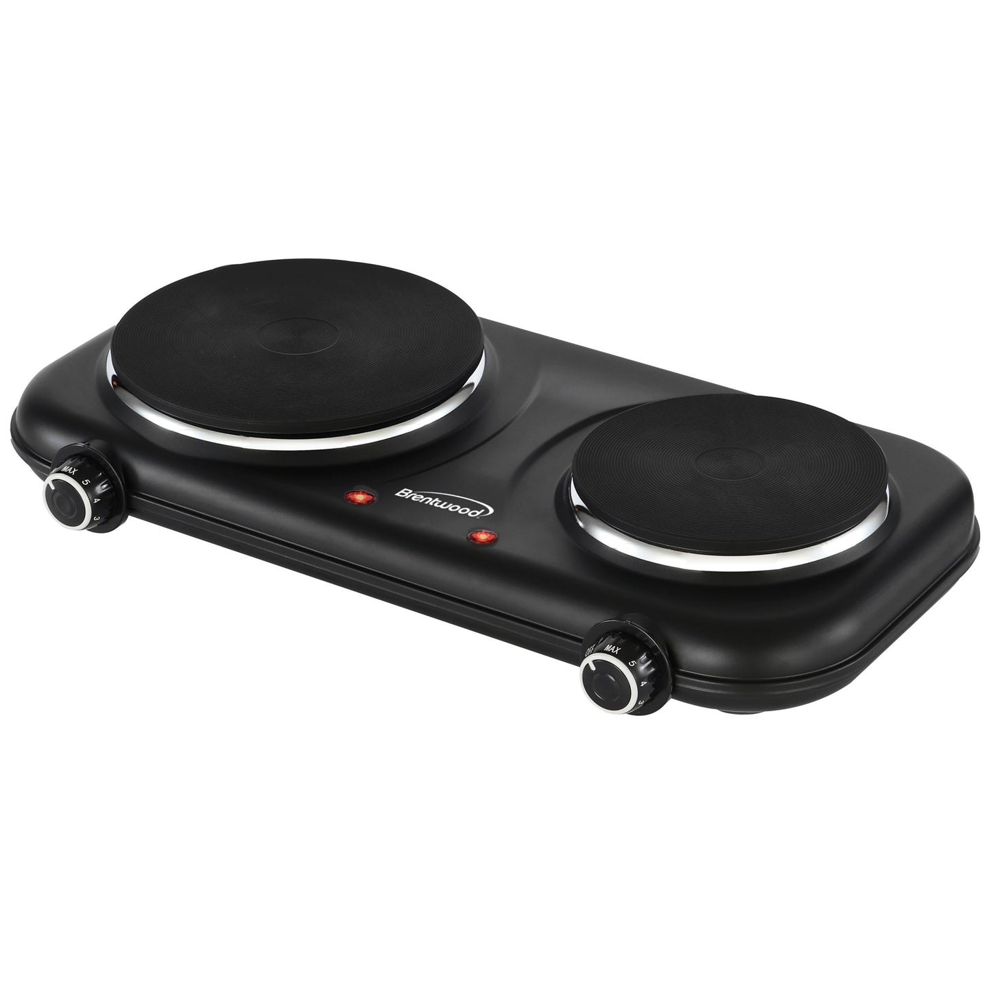 Brentwood 1100w Double Cast Iron Burner Electric Hot Plates in Black W2B