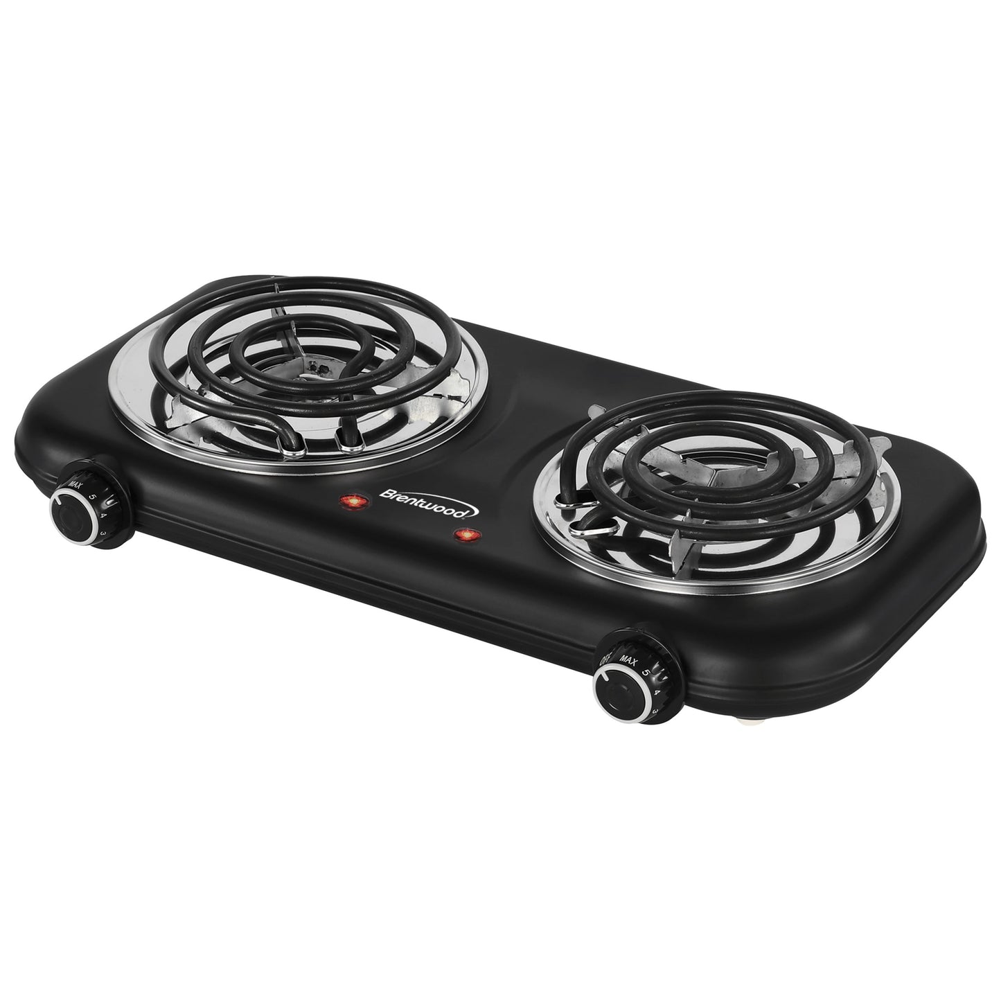 Brentwood 1100w Countertop Double Coiled Electric Burner in Black W2B
