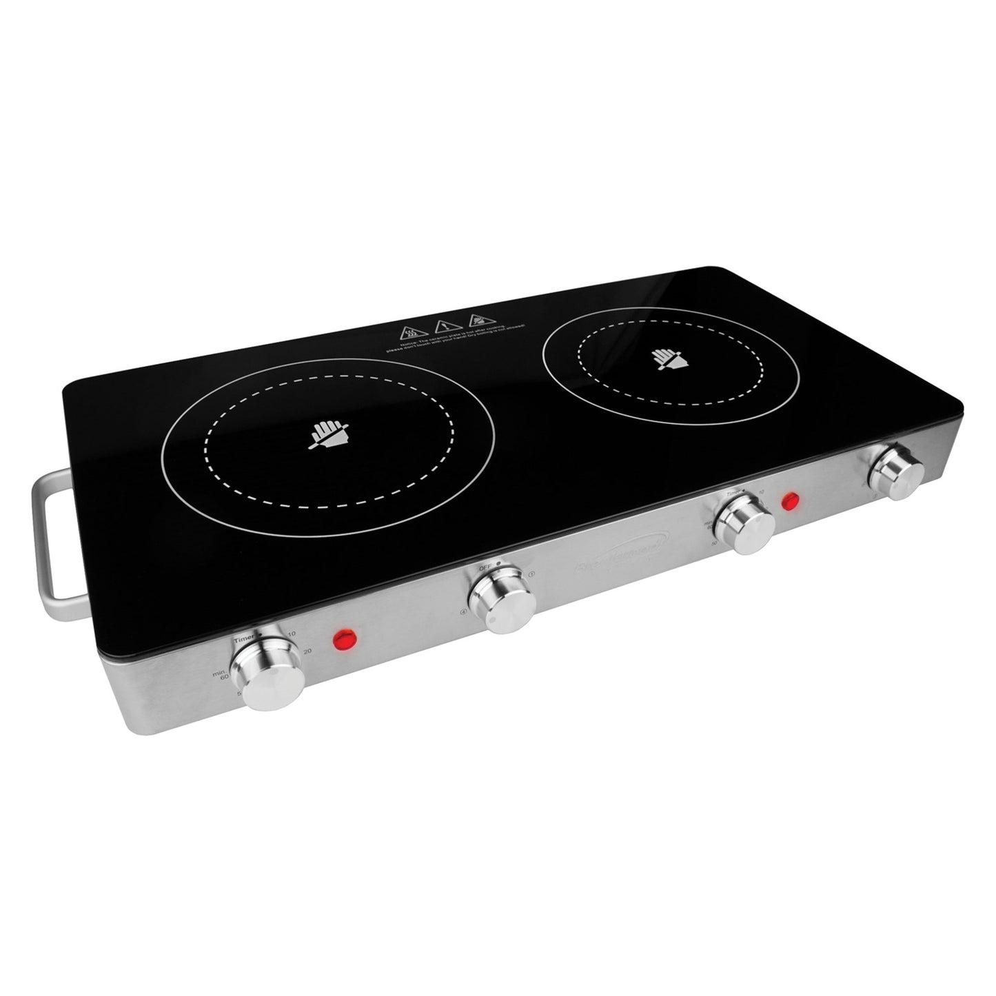 Brentwood Select 1800 Watt Double Infrared Electric Countertop Burner in Stainless Steel with Timer W2B