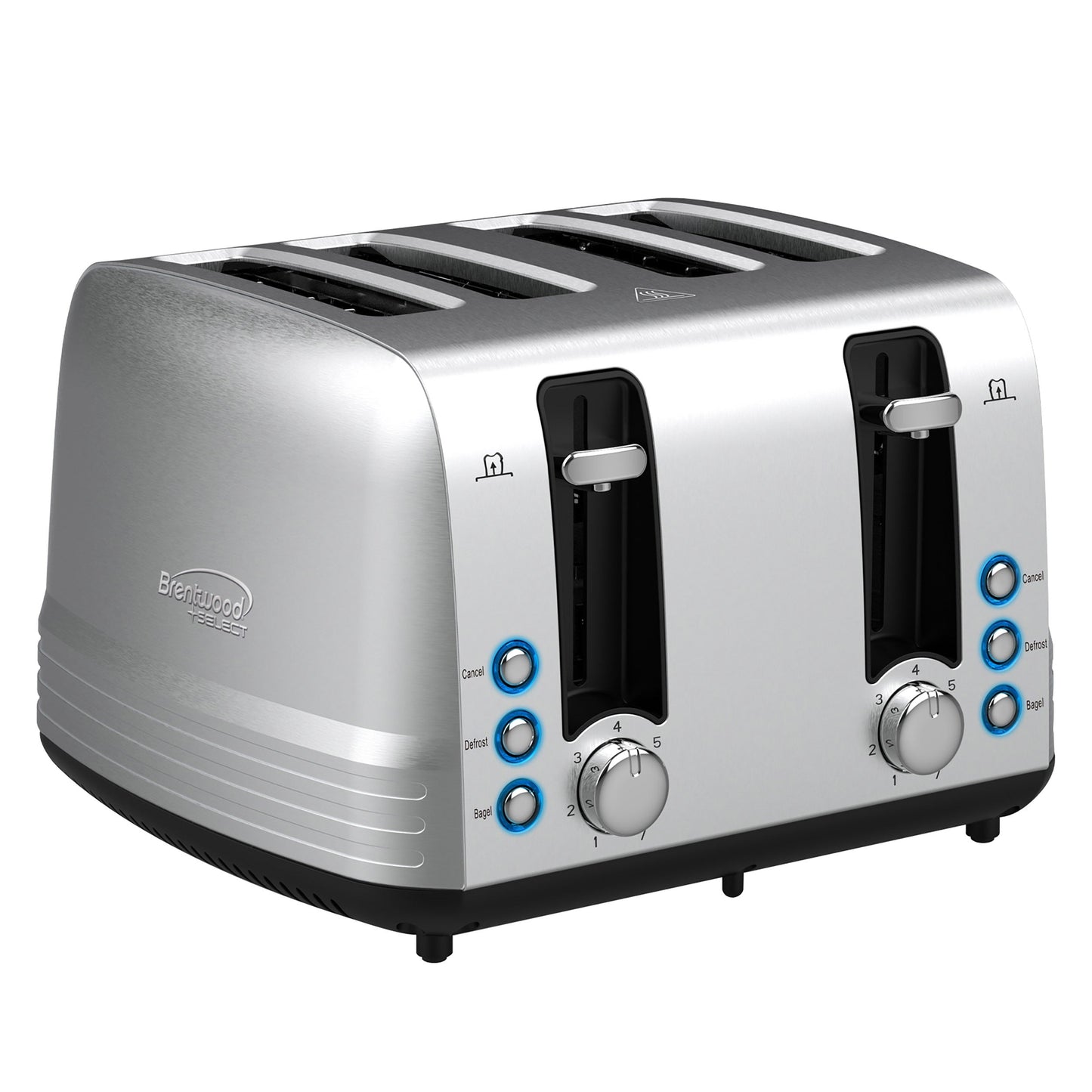 Brentwood Select Extra Wide 4 Slot Stainless Steel Toaster W2B