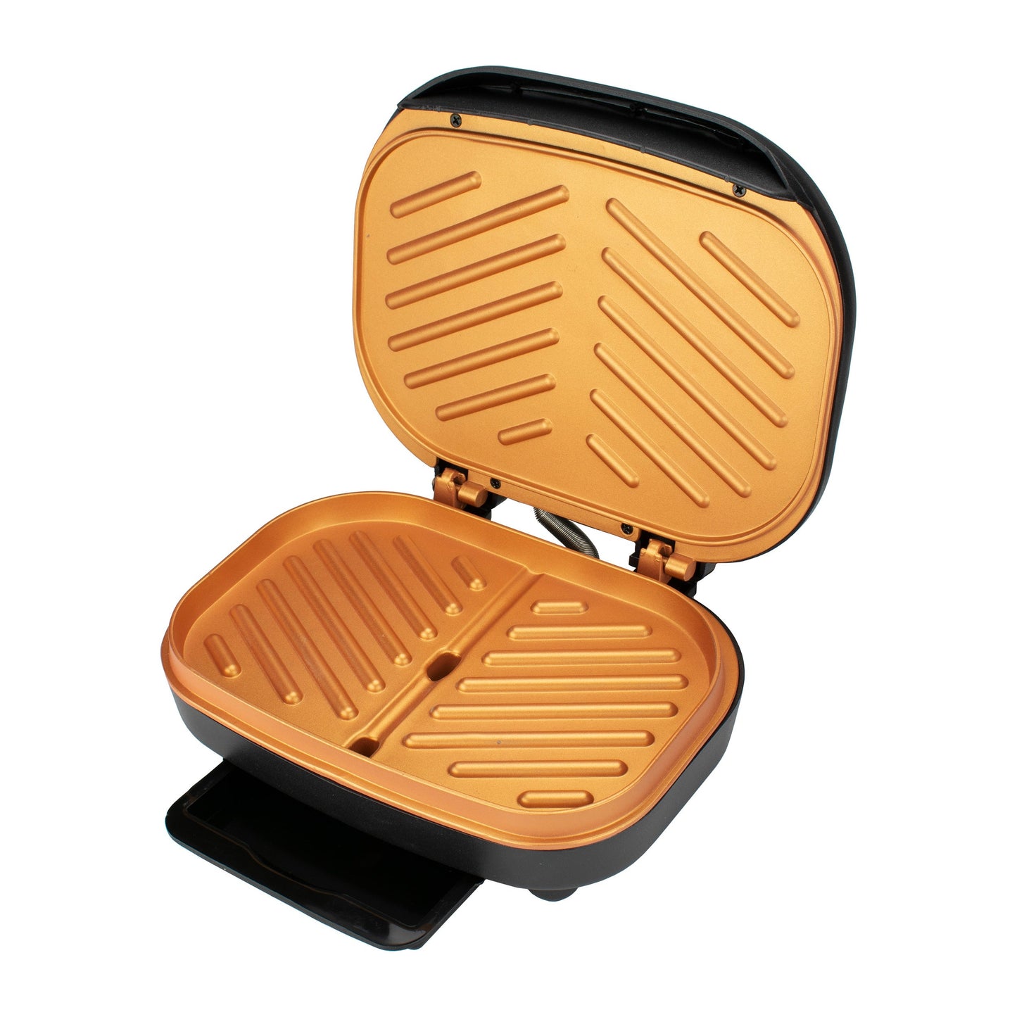 Brentwood TS-606BK 2-Serving Non-Stick 750w Indoor Electric Copper Grill and Panini Press in Black W2B