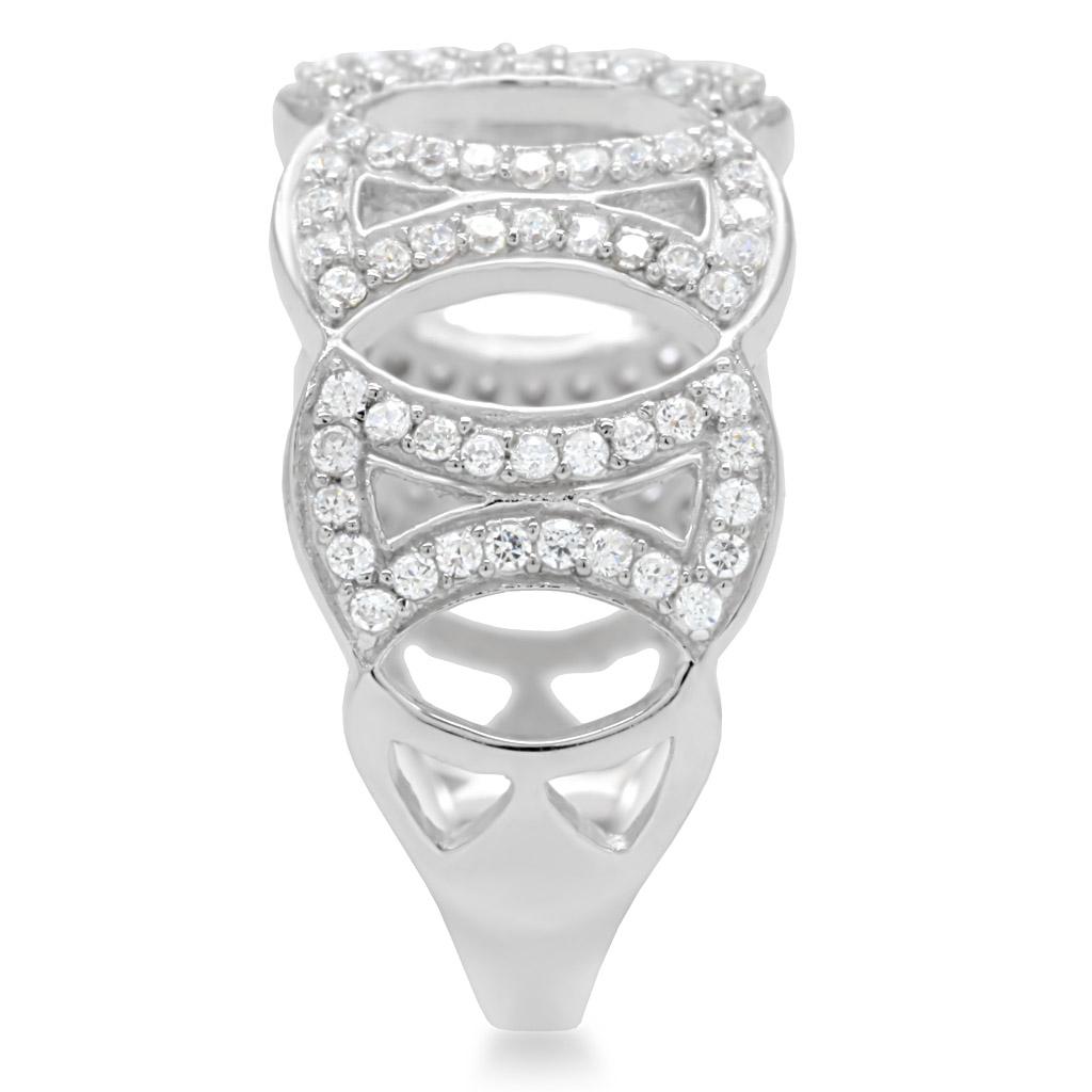 TS009 - Rhodium 925 Sterling Silver Ring with AAA Grade CZ in Clear-4
