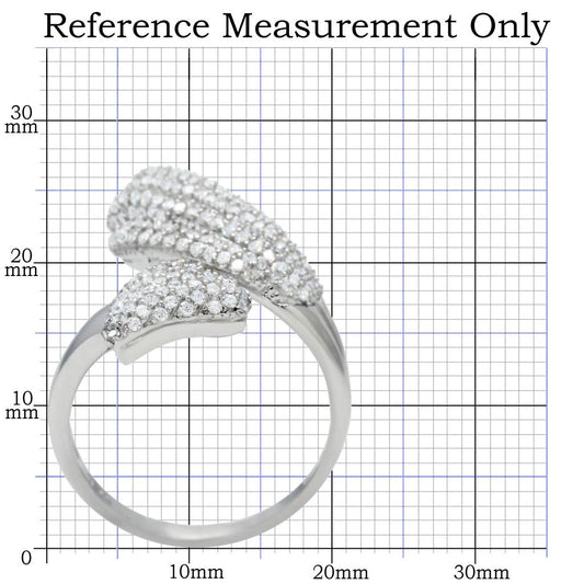 TS014 - Rhodium 925 Sterling Silver Ring with AAA Grade CZ in Clear-1