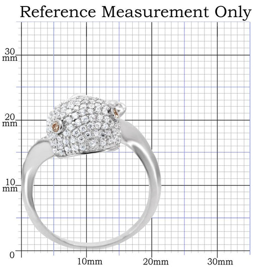 TS031 - Rhodium 925 Sterling Silver Ring with AAA Grade CZ in Brown-1