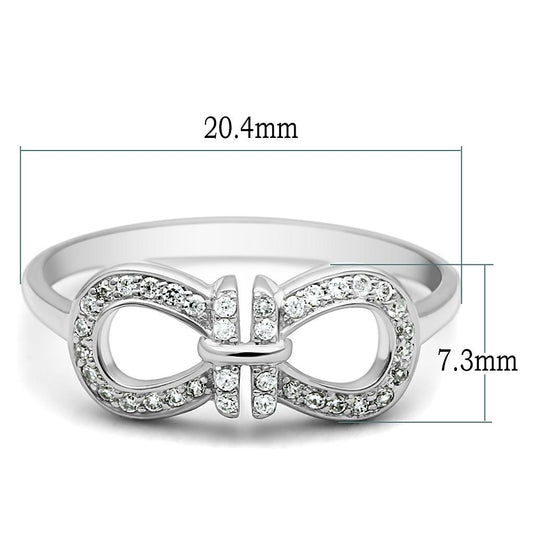 TS047 - Rhodium 925 Sterling Silver Ring with AAA Grade CZ in Clear-1