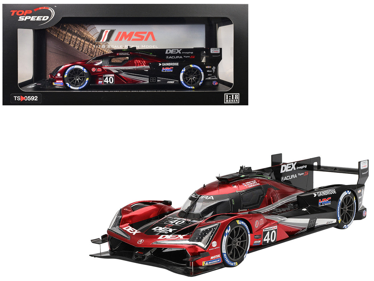Acura ARX-06 GTP #40 Louis Deletraz - Colton Herta - Jordan Taylor "Wayne Taylor Racing with Andretti" Winner "12 Hours of Sebring" (2024) 1/18 Model Car by Top Speed-4