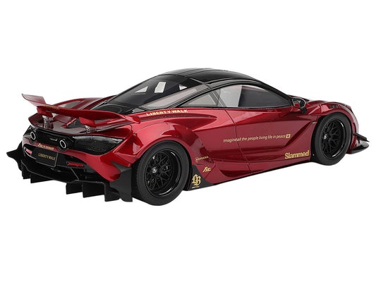 McLaren 720S "LB-Works" Gem Red Metallic with Black Top 1/18 Model Car by Top Speed-1