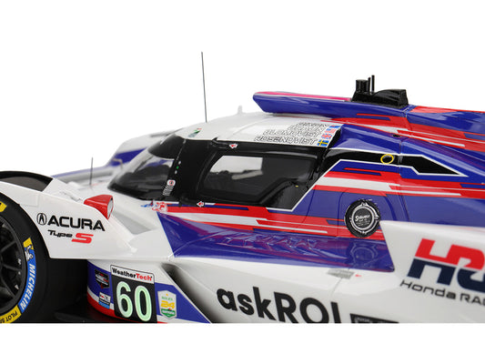 Acura ARX-06 GTP #60 Tom Blomqvist - Colin Braun - Scott Dixon - Felix Rosenqvist "Acura Meyer Shank Racing with Curb-Agajanian" 2nd Place IMSA "24 Hours of Daytona" (2025) 1/18 Model Car by Top Speed-1