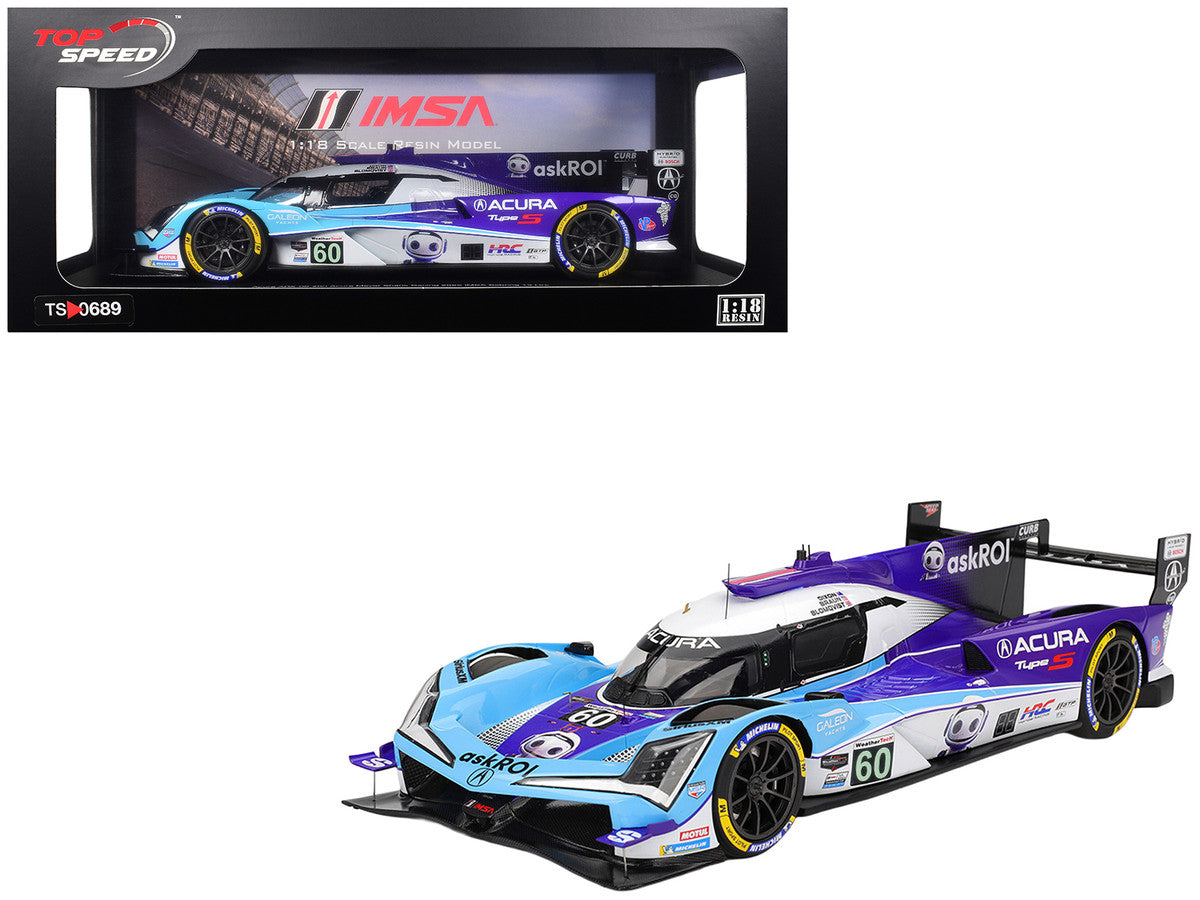 Acura ARX-06 GTP #60 Tom Blomqvist - Colin Braun - Scott Dixon "Acura Meyer Shank Racing with Curb-Agajanian" IMSA "12 Hours of Sebring" (2025) 1/18 Model Car by Top Speed Top Speed