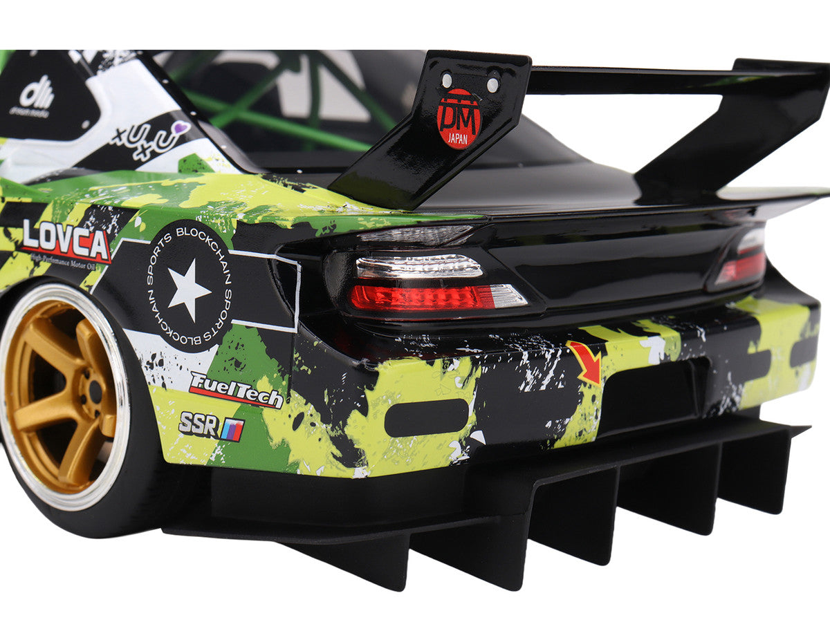 Nissan LB-Super Silhouette S15 SILVIA RHD (Right Hand Drive) #555 V2 Yukio Fausto "Formula Drift Japan" (2024) 1/18 Model Car by Top Speed Top Speed