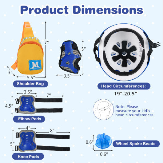 18 Inch Kids Bike with Helmet Protective Set Blue