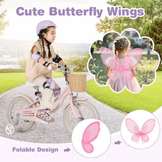 12 Inch Kids Bike with Helmet Protective Set Pink W2B