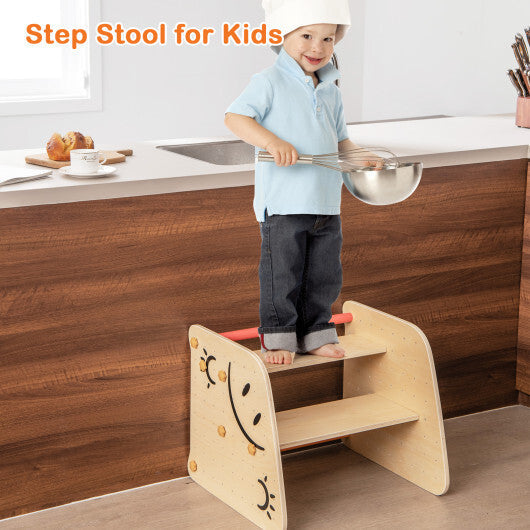Wooden Climbing Toy Triangle Climber Set with Seesaw-Multicolor W2B