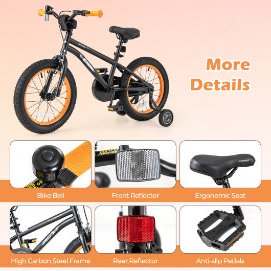 14-Inch Kids Bike Sport Bicycle for 3-5 Years Old with Adjustable Seat-14 inches W2B