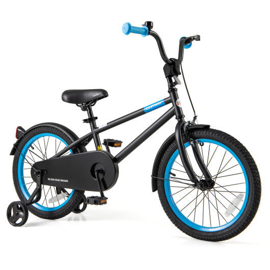 Kids Bike with Adjustable Handlebar and Saddle Black-18 Inches - Color: Black - Size: 18 inches W2B