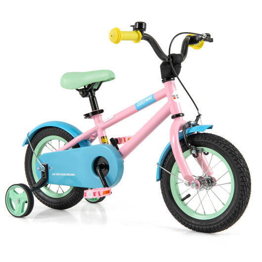 Kids Bike with Adjustable Handlebar and Saddle Pink-12 Inches - Color: Pink - Size: 12 inches W2B