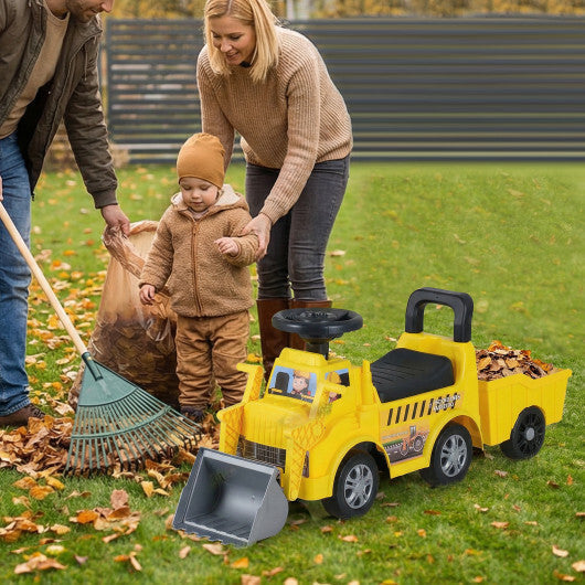 Kids Digger Ride on Truck with Shovel and Under-Seat Compartment W2B
