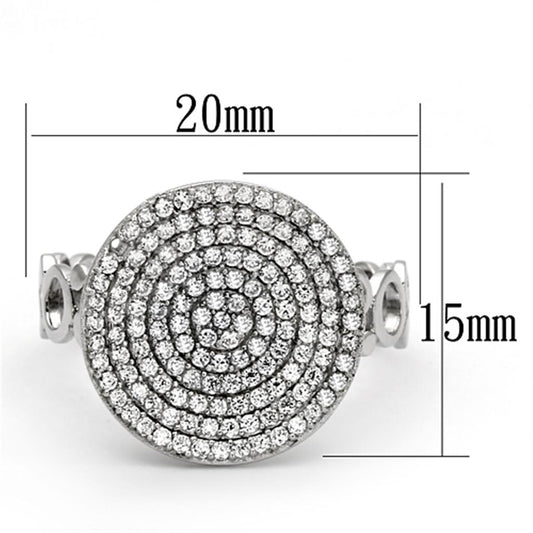 TS121 - Rhodium 925 Sterling Silver Ring with AAA Grade CZ in Clear-1