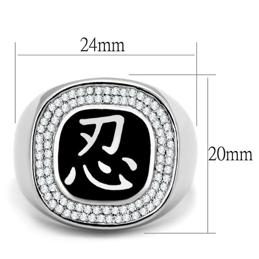 TS225 - Rhodium 925 Sterling Silver Ring with AAA Grade CZ in Clear Alamode