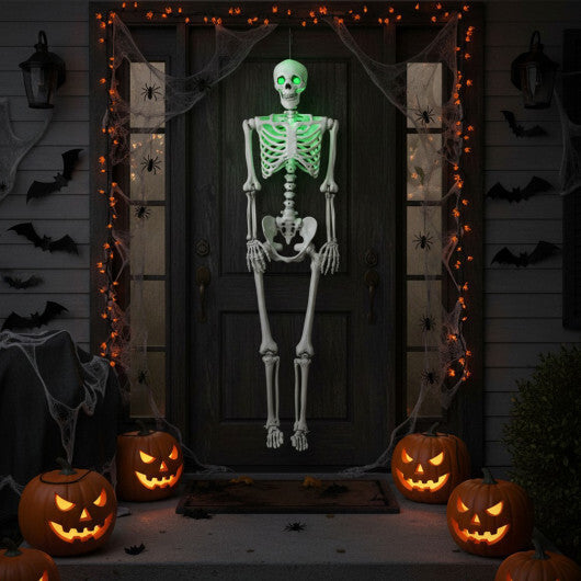 5.5 FT Halloween Skeleton Life-Size Posable for Indoor Outdoor Decoration W2B