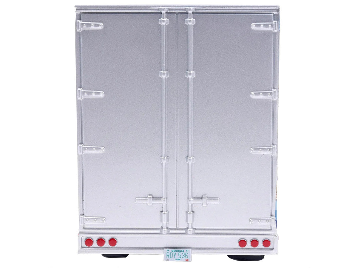 1980 GMC General Truck Tractor with Sleeper Cab and Trailer Silver Metallic with Blue Stripes 1/43 Diecast Model by IXO Models-4