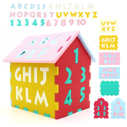 Puzzle Floor Mats with Interlocking Alphabet and Number for Kids W2B