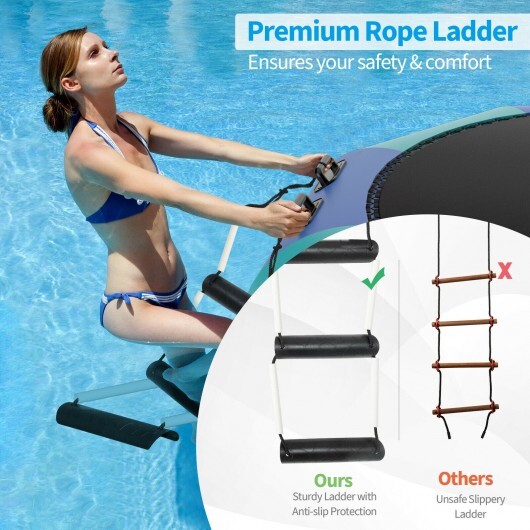 15 Feet Inflatable Splash Padded Water Bouncer Trampoline-Yellow W2B