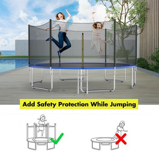 Trampoline Replacement Protection Enclosure Net with Zipper-12 ft - Color: Black - Size: 12 ft W2B