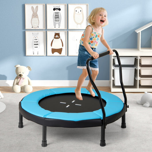 40 Inch Trampoline for Kids Indoor Outdoor Fitness Trampoline-Blue W2B
