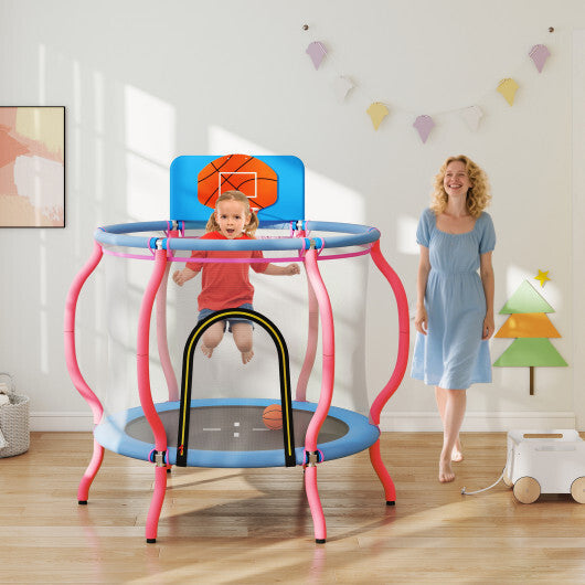 Kids Trampoline Indoor & Outdoor Pumpkin Trampoline-Pink W2B